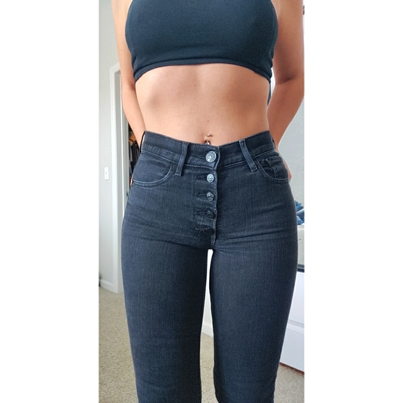 Express black button-fly high rise jeans size 00 - Picture 4 of 5